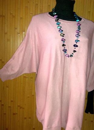Чудова туніка,ніжно-рожева,віскозний трикотаж,48-56разм..