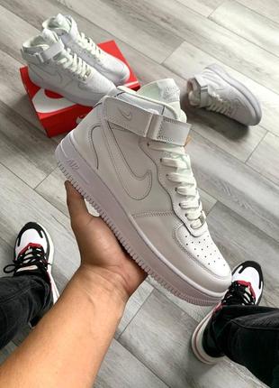 Кроссовки мужские nike air force 1 mid white/кросівки чоловічі найк аір форс