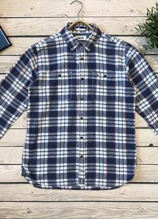 Мужская рубашка в клетку с длинным рукавом tommy hilfiger