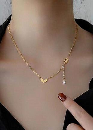 Трендовий ланцюжок, намисто, титанова сталь. позолота.