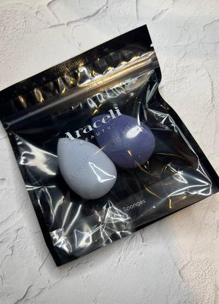 Спонжи для макияжа araceli beauty 2 pack makeup bella sponge set of 2 gray blue