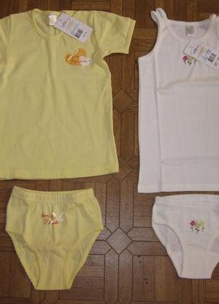 Набор белья, майка/футболка и трусики aziz bebe 5а, 6a цвет молочный и лимон, новые2 фото