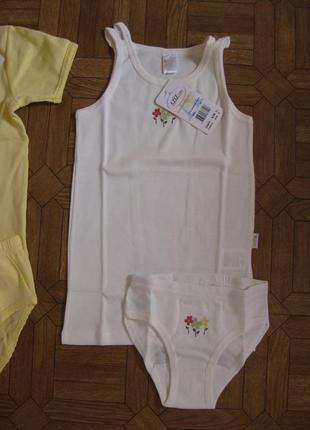 Набор белья, майка/футболка и трусики aziz bebe 5а, 6a цвет молочный и лимон, новые4 фото