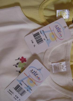 Набор белья, майка/футболка и трусики aziz bebe 5а, 6a цвет молочный и лимон, новые6 фото