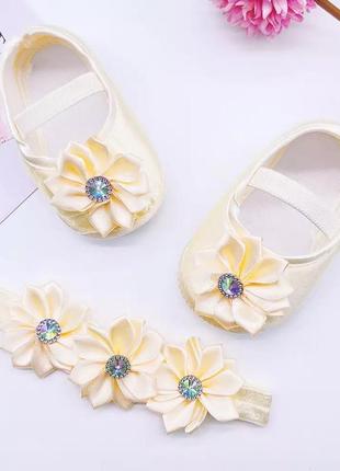 Набір взуття черевички тапочки взуття для дівчаток новонароджених немовлят...