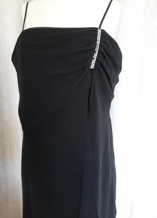 Женское вечернее черное шифоновое платье в пол. длинный, летний прямой нарядный сарафан сукня плаття3 фото