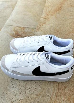 Мужские кожаные кроссовки nike blazer low vintage white#найк