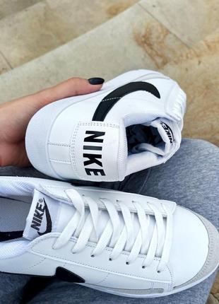 Мужские кожаные кроссовки nike blazer low vintage white#найк10 фото