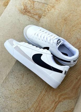 Мужские кожаные кроссовки nike blazer low vintage white#найк2 фото