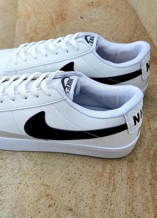 Мужские кожаные кроссовки nike blazer low vintage white#найк9 фото