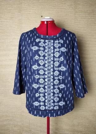 Бавовняна блузка сорочка з вишивкою