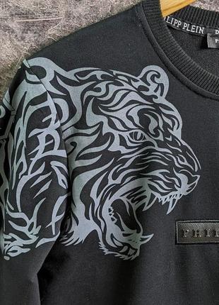 Свитшот с тигром белый чёрный котон4 фото
