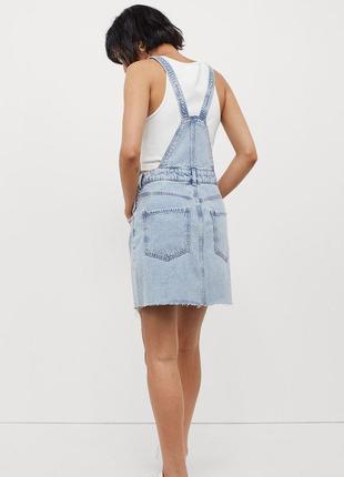 H&m новое платье джинсовое сарафан рваный деним3 фото