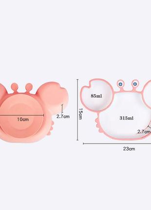 Силіконова секційна тарілка «краб», сіліконова тарілка.9 фото