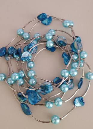 Колье, ожерелье, бижутерия. натуральный перламутр. есть такое же в розовом цвете.