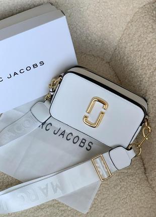 Marc jacobs snapshot white брендова біла сумочка марк джейкобс стильная белая сумка с ремешком хит
