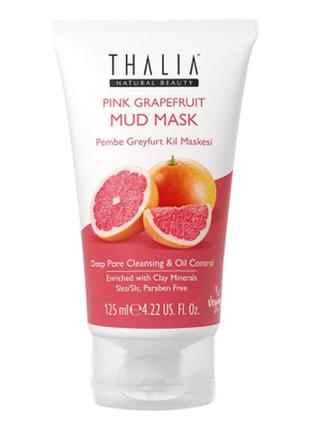 Глибокоочищаюча грязьова маска для обличчя з екстрактом рожевого грейпфрута thalia, 125 мл
