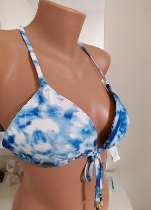 Купальник двусторонний бюстгальтер seafolly caribbean ink reversible slide triangle бикини3 фото