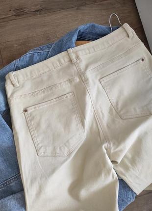 Котонові бежеві скінні брюки жіночі джинси4 фото