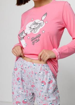 Жіноча бавовняна піжама з лисичками nicoletta туреччина, хлопковая женская пижама5 фото
