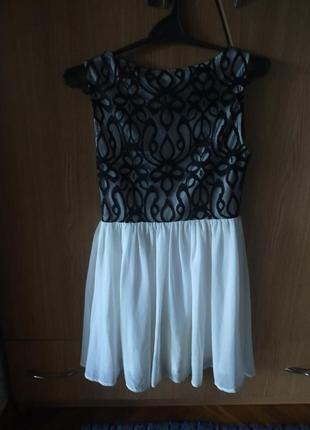 Шифонова біла сукня з гіпюровим верхом1 фото