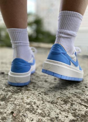Nike air jordan 1 elevate low university blue новинка жіночі блакитні кросівки найк джордан на високій підошві голубые кроссовки на массивной подошве7 фото
