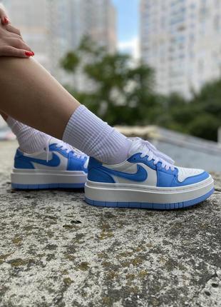 Nike air jordan 1 elevate low university blue новинка жіночі блакитні кросівки найк джордан на високій підошві голубые кроссовки на массивной подошве3 фото