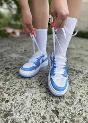 Nike air jordan 1 elevate low university blue новинка блакитні кросівки найк джордан на високій підошві женские голубые кроссовки на массивной подошве5 фото