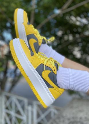 Nike air jordan 1 low elevate yellow/grey новинка жіночі яскраві масивні жовті кросівки найк джордан яркие брендовые массивные кроссовки жёлтые5 фото