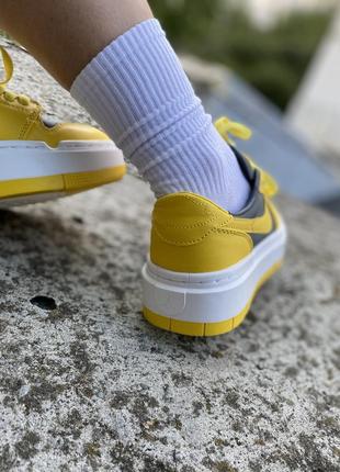 Nike air jordan 1 low elevate yellow/grey новинка жіночі яскраві масивні жовті кросівки найк джордан яркие брендовые массивные кроссовки жёлтые9 фото