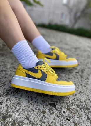 Nike air jordan 1 low elevate yellow/grey новинка жіночі яскраві масивні жовті кросівки найк джордан яркие брендовые массивные кроссовки жёлтые2 фото