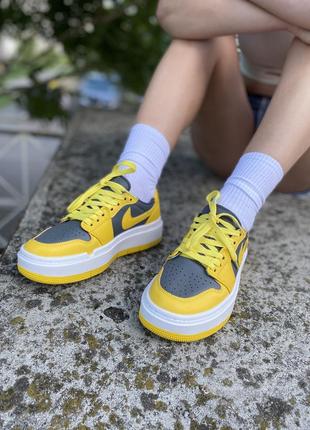 Nike air jordan 1 low elevate yellow/grey новинка жіночі яскраві масивні жовті кросівки найк джордан яркие брендовые массивные кроссовки жёлтые7 фото