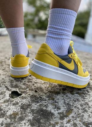 Nike air jordan 1 low elevate yellow/grey новинка жіночі яскраві масивні жовті кросівки найк джордан яркие брендовые массивные кроссовки жёлтые3 фото