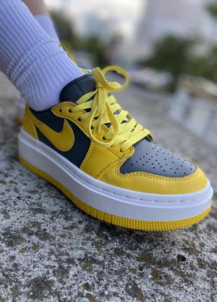 Nike air jordan 1 low elevate yellow/grey новинка жіночі яскраві масивні жовті кросівки найк джордан яркие брендовые массивные кроссовки жёлтые8 фото