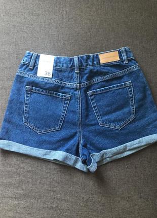 Шорты джинсовые темно-синие mom2 фото