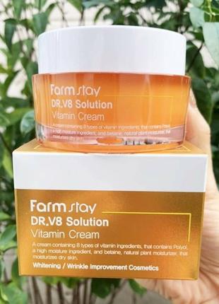 Увлажняющий крем с витамином с farmstay dr. v8 solution vitamin cream3 фото