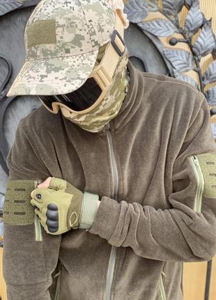 Кофта флісова військова тактична з липучками під шеврони всу (зсу) 8048 хакі3 фото