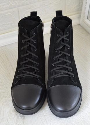 Чоботи /високі кеді натур шкіра натур замша демі зима чорні 36-43р всі кольори 3