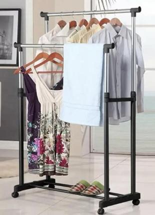 Подвійна вішалка стійка для одягу подвійна вешалка стойка для одежды