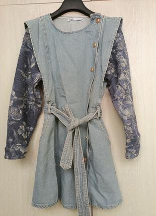 Тренч zara джинсовий плащ,джинсовці подовжена італія