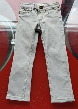 H&m l.o.g.g. детские прямые джинсы 2-3 г 92-98 см серо-оливковые  мальчику