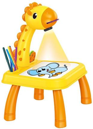 Дитячий стіл проектор для малювання з підсвічуванням projector painting. колір: жовтий7 фото