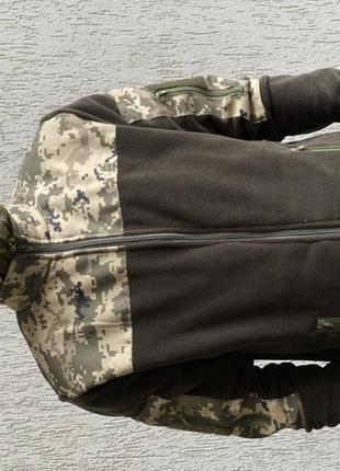 Кофта флісова чоловіча військова тактична з липучками під шеврони всу (зсу) мультикам 8036 хакі4 фото