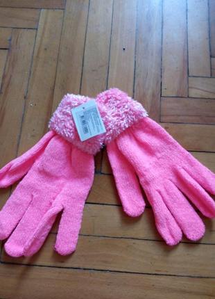 Трикотажные мягкие перчатки1 фото