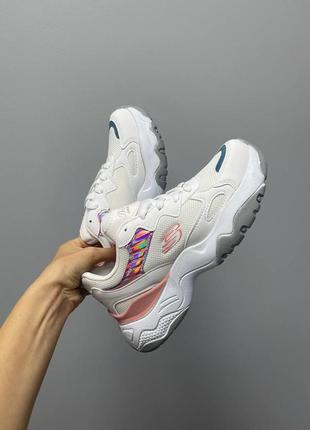 Кросівки жіночі skechers white pink/кроссовки женские скечерс