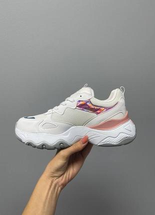 Кросівки жіночі skechers white pink/кроссовки женские скечерс