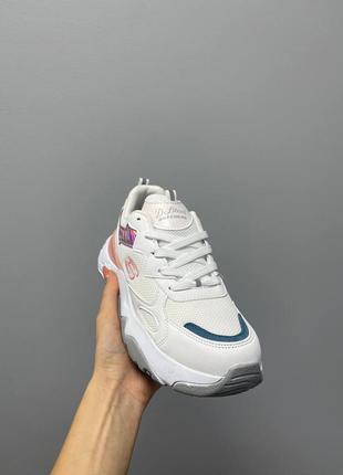 Кросівки жіночі skechers white pink/кроссовки женские скечерс