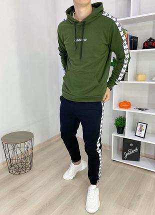 Чоловічий спортивний костюм найк хакі худі з капюшоном штани кофта adidas
