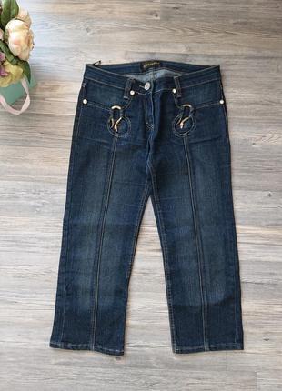 Женские укороченные джинсы со змеями 🐍 р.44/46 брюки штаны капри бриджи