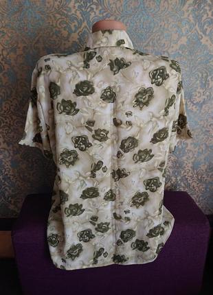 Красивая женская блуза в розы блузка блузочка большой размер батал 48/50 /524 фото